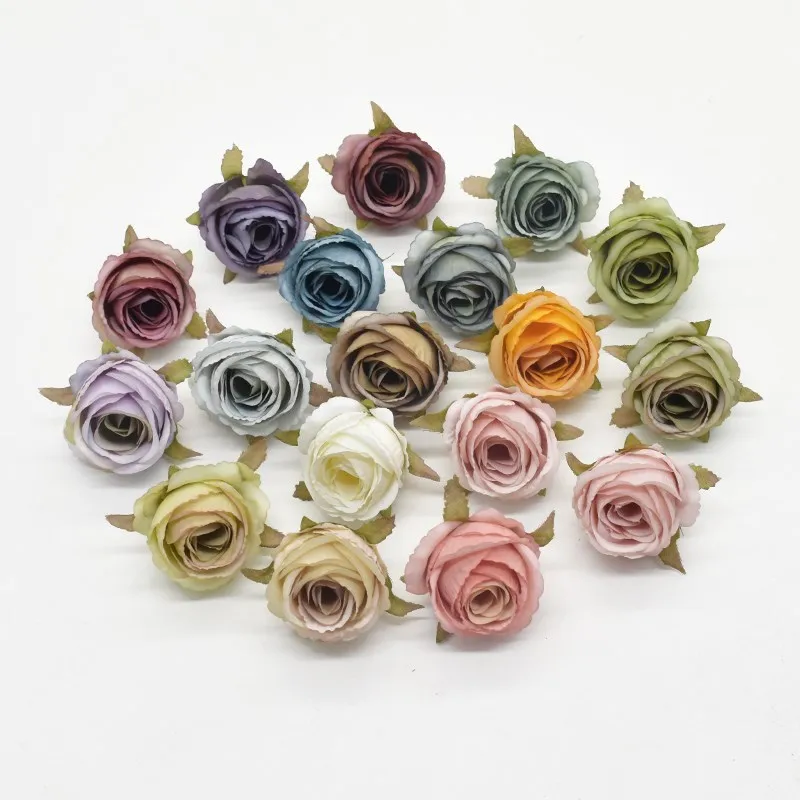 Künstliche Blumen Silk Rose Hause Hochzeit Dekorative Pflanzen Diy Geschenke Candy Box Herbst Dekoration Handwerk Anordnung Weihnachten – Detail 1