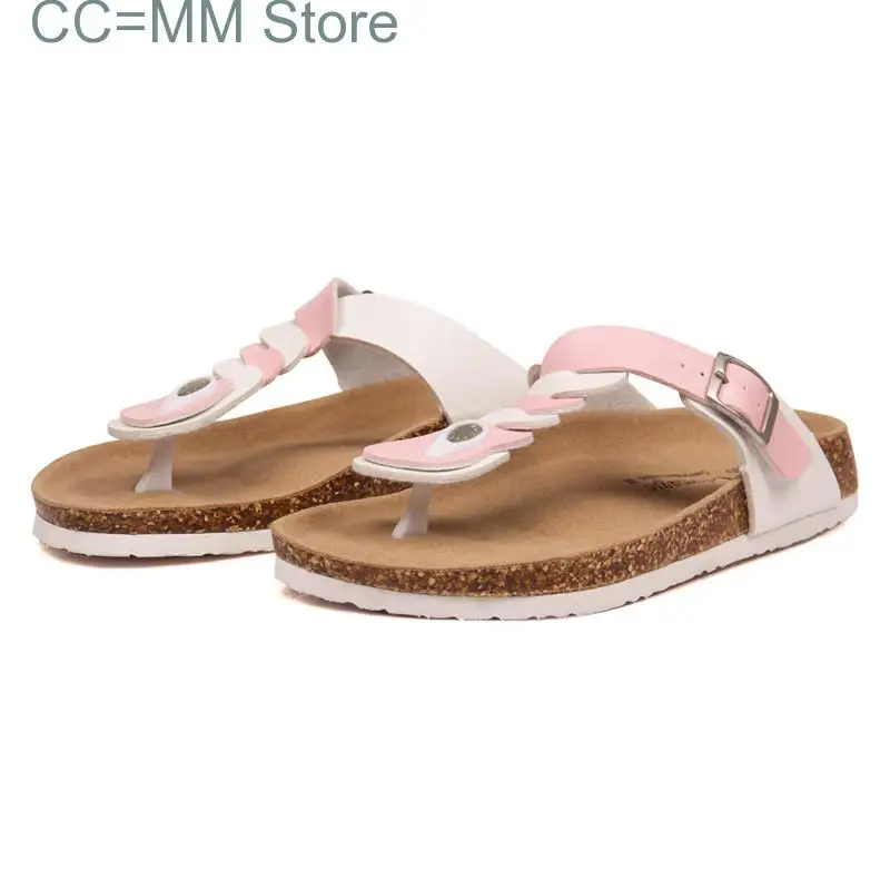 New Fashion Cork Flip Flops Slippers Women Summer Beach Casual Buckle Outside Non-slip Slides Shoe