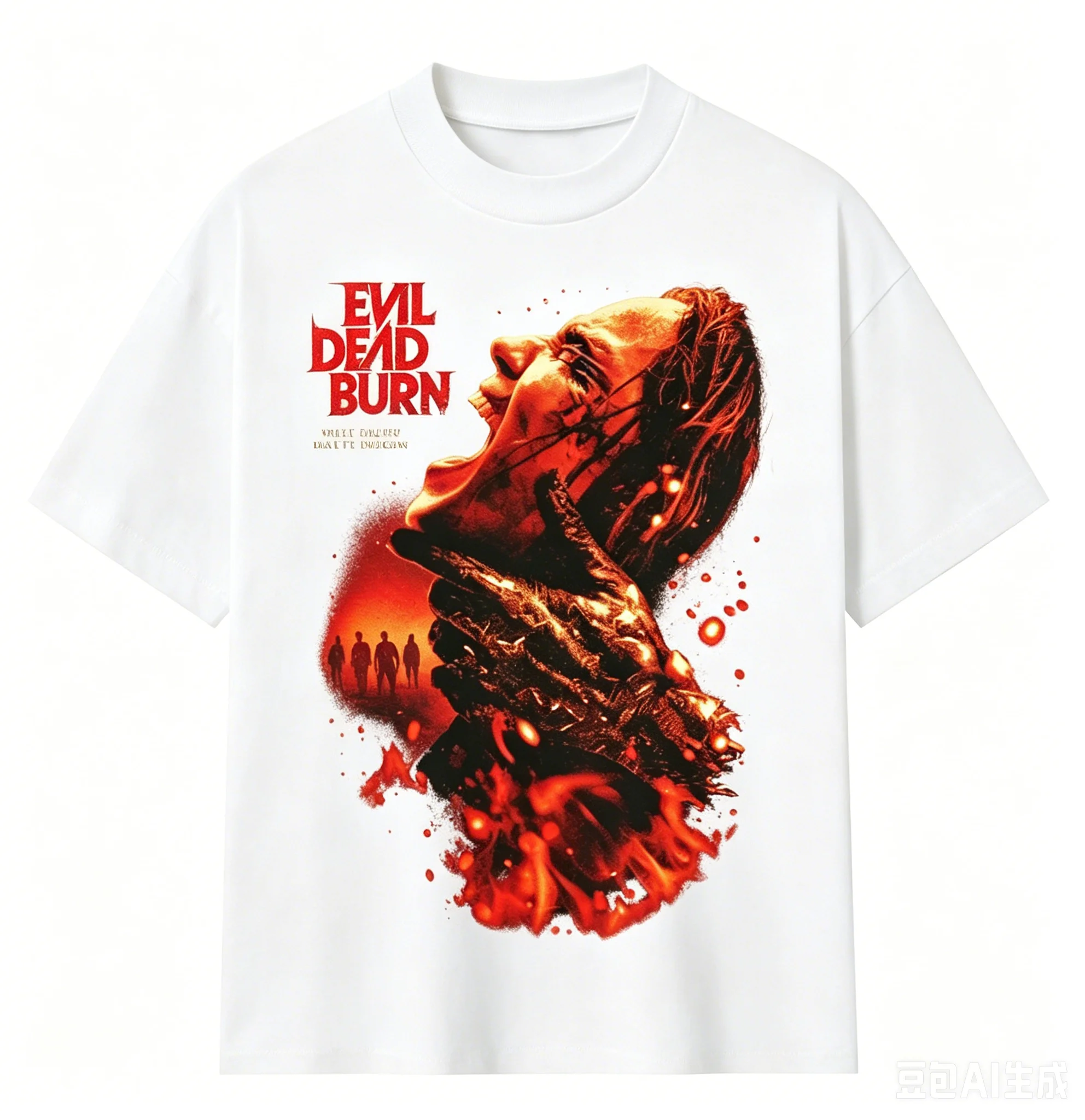 Evil Dead Burn Horror Movie Poster T-Shirt Unisex Summer Casual O-Neck Short Sleeve Tee Classic Scary Film Fan Gift Multi Colors