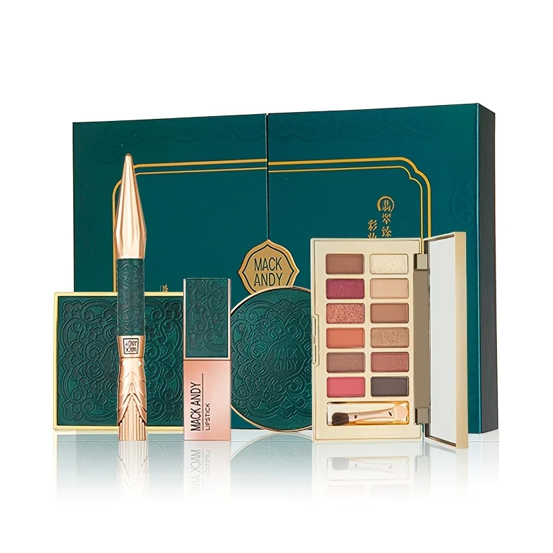 

Beauty Makeup Gift Box 5 Pcs Set Dazzling Matte Velvet Lipstick + Black Liquid Eyeliner + Flawless Air Cushion BB Cream + Luxuri