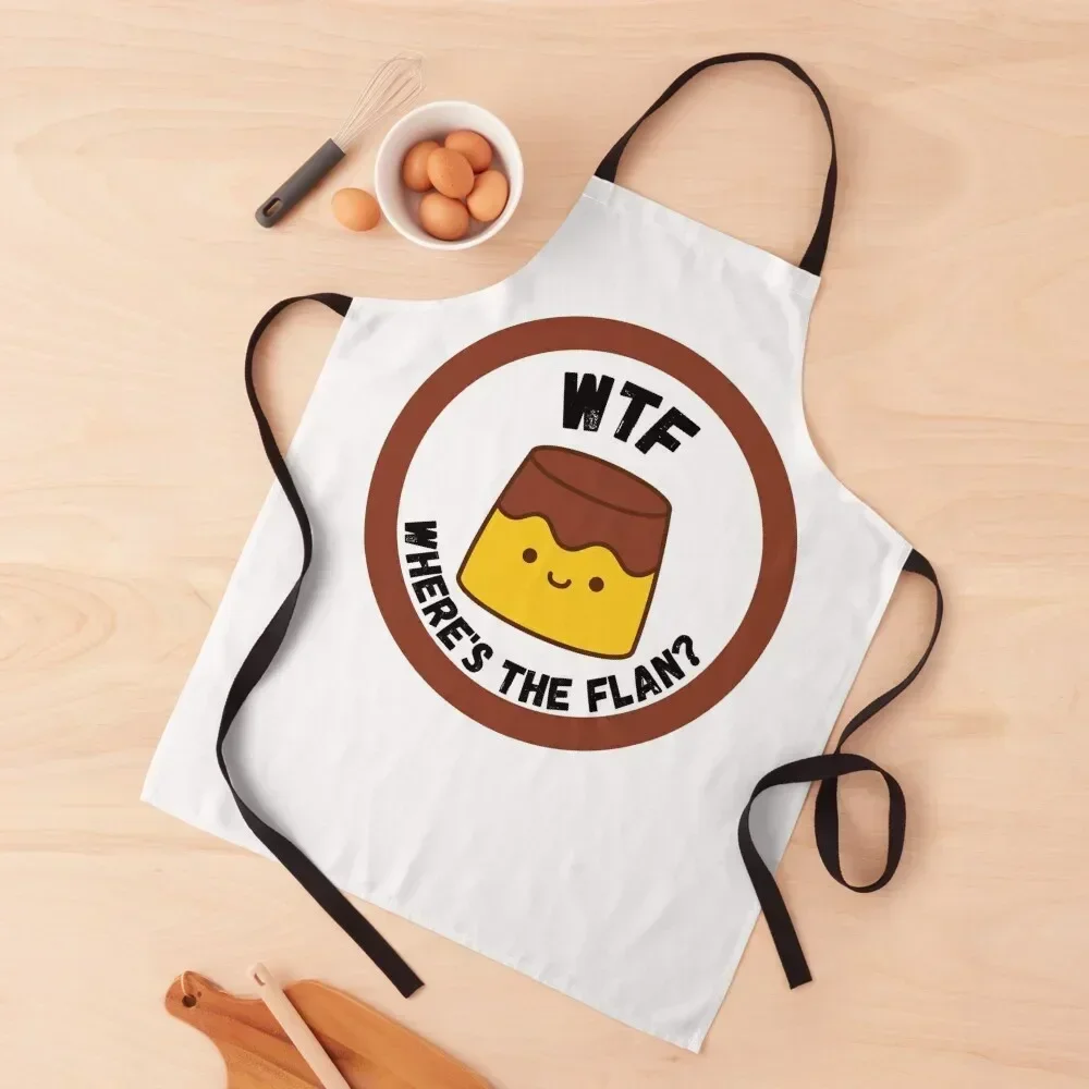

WTF - Where's the Flan Apron Korean Salon professional hairdresser Home And Kitchen Apron