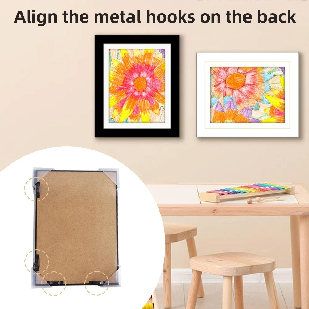 1/2/3 PCS Kids Art Frame Set Kids Artwork Organizer Wooden Replaceable Photo Display Home Office Painting Display A4 Size