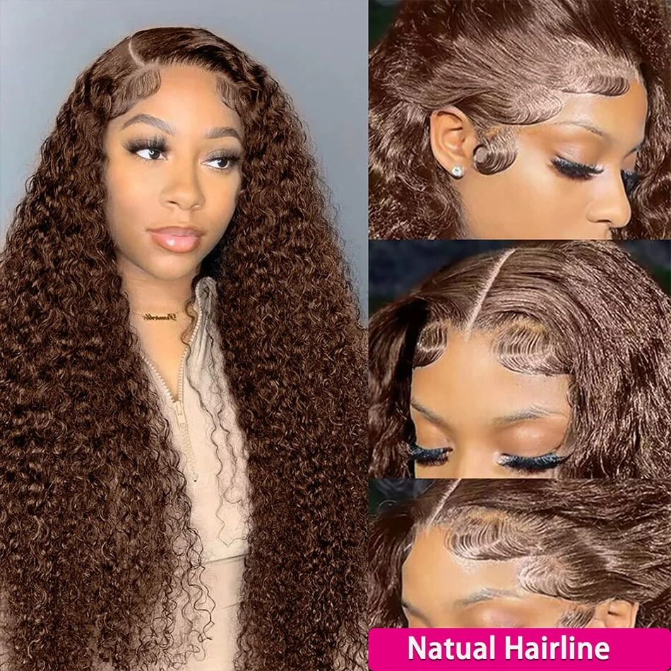 13x4 Deep Wave Chocolate Brown Lace Front Wigs Human Hair For Women 13x6 Hd Glueless Lace Frontal Wig 4x4 Closure Human Hair Wig