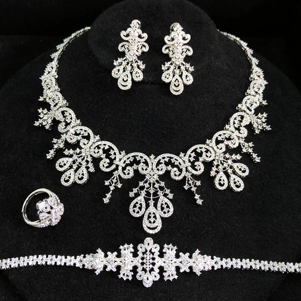 

GODKI Famous Brand Super Luxury Bicolor Crown Design Women Wedding Naija Bridal Cubic Zirconia Necklace Dubai Dress Jewelry Set