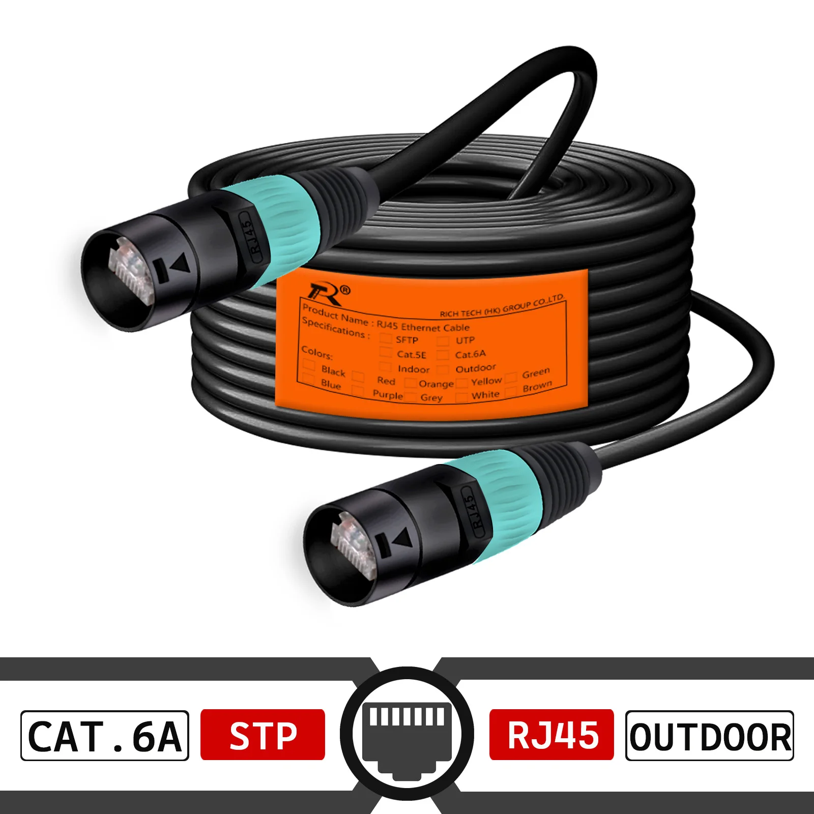 RJ45 Cat.5E/Cat.6A Ethernet-kabel Outdoor & Indoor UTP/STP LAN-netwerk Ethercon-verlengsnoer voor LED-industrieel thuisapparatuur