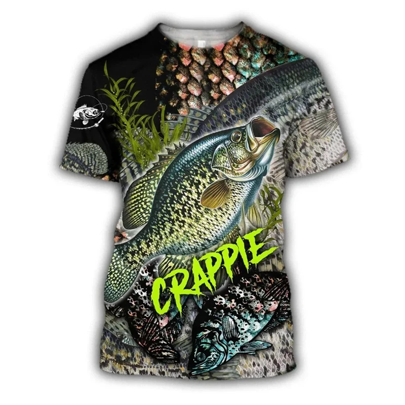 Trout Fishing 3D Printed Pattern T-shirt Men\'s T-shirt Casual Women\'s Summer Fashion Short sleeved Top