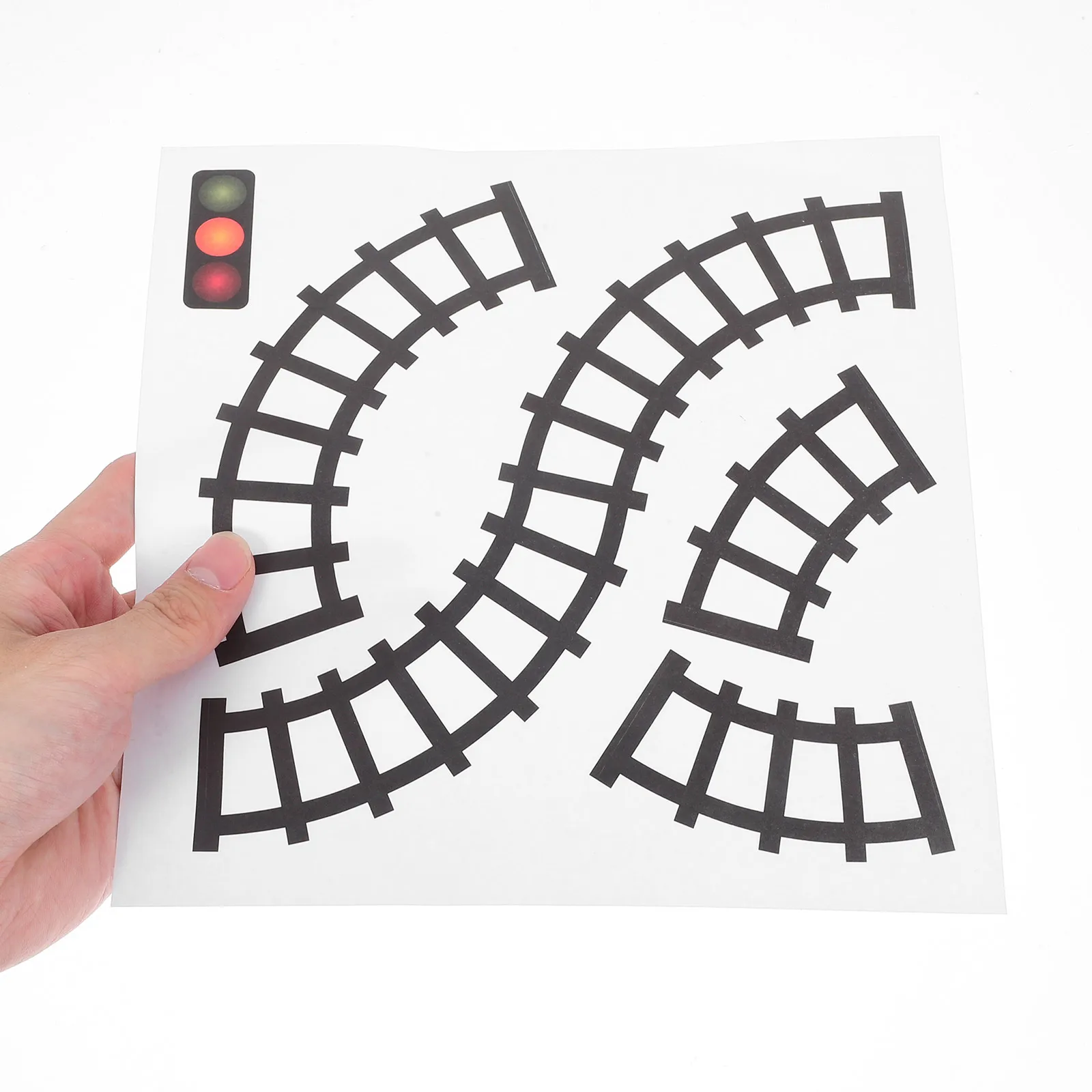 

10 Pcs Traffic Sign Stickers Race Track Tape Road Signs Reusable Cartoon Racing Cars Wall Decals Kids Play Floor Novelty