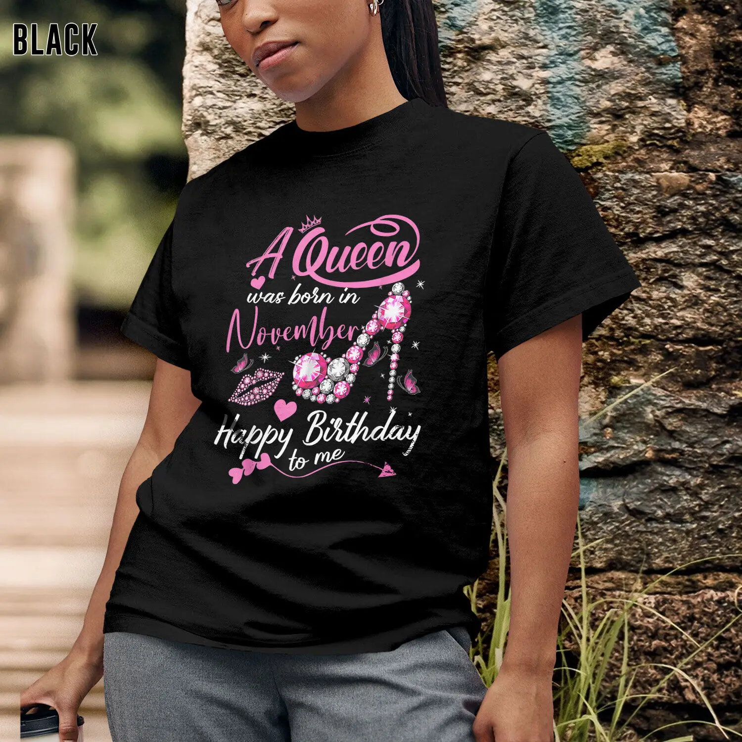 

Black Queens Are Born In November Birthday Gift Shirt For Women November TShirt