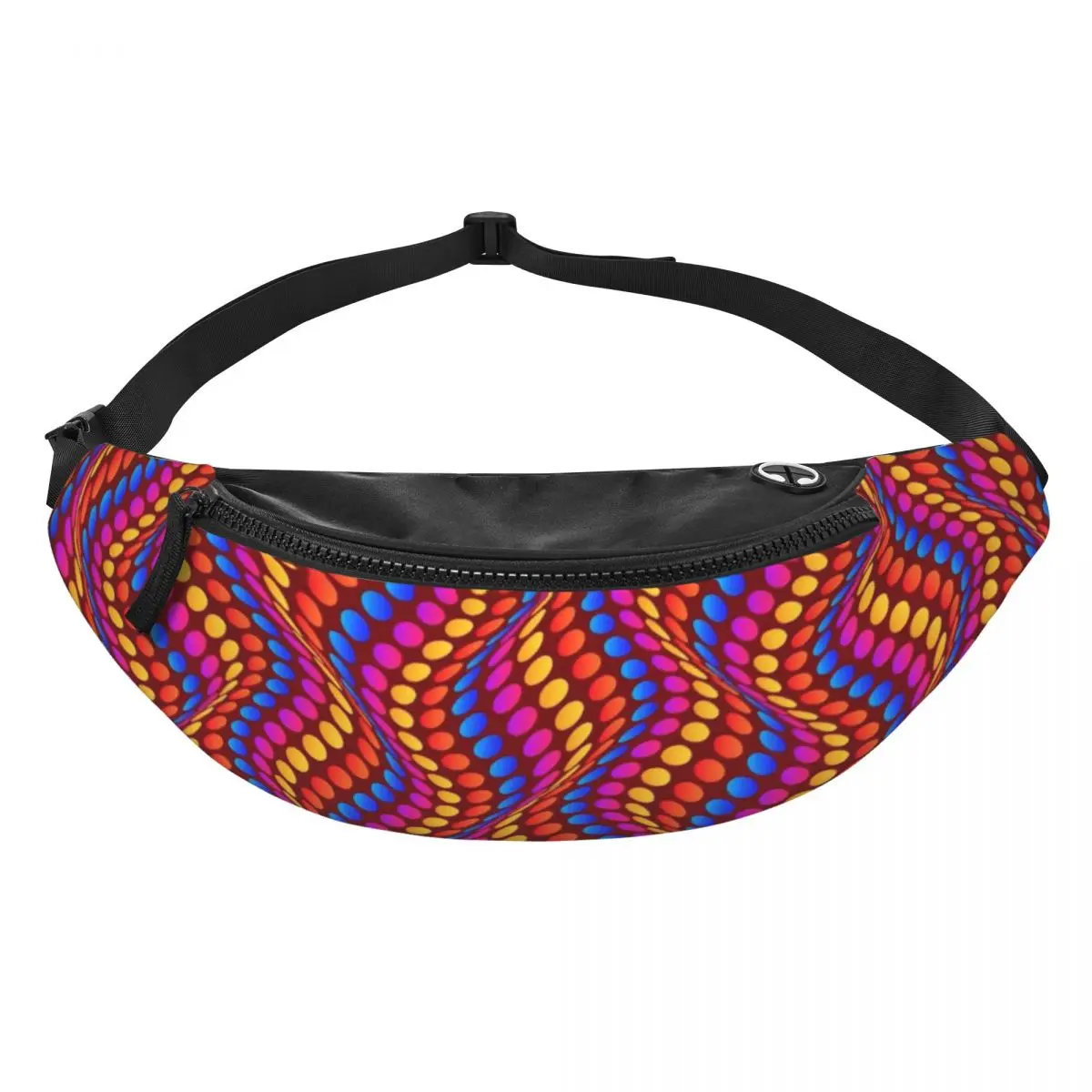 Custom  Geometric Circles Pattern Fanny Pack for Men Women Cool African Ankara Style Crossbody Waist Bag Phone Money Pouch