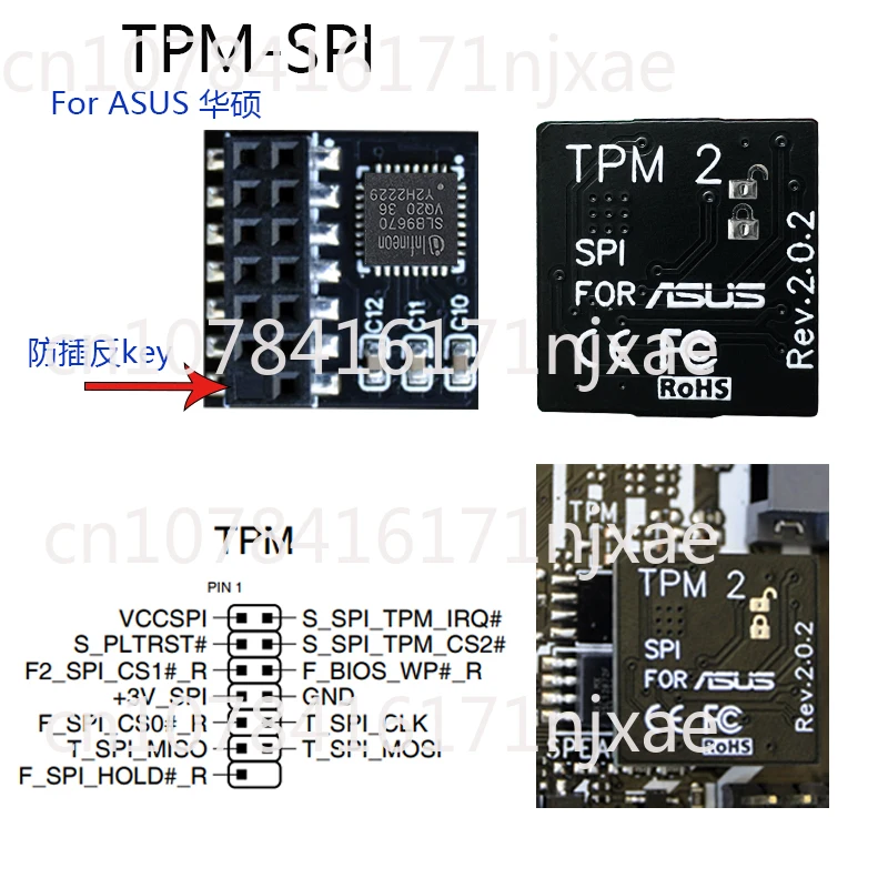 1pcs TPM Security Module TPM2.0 for ASUS TPM-SPI TPM- TPM R2.0 TPM2 trusted