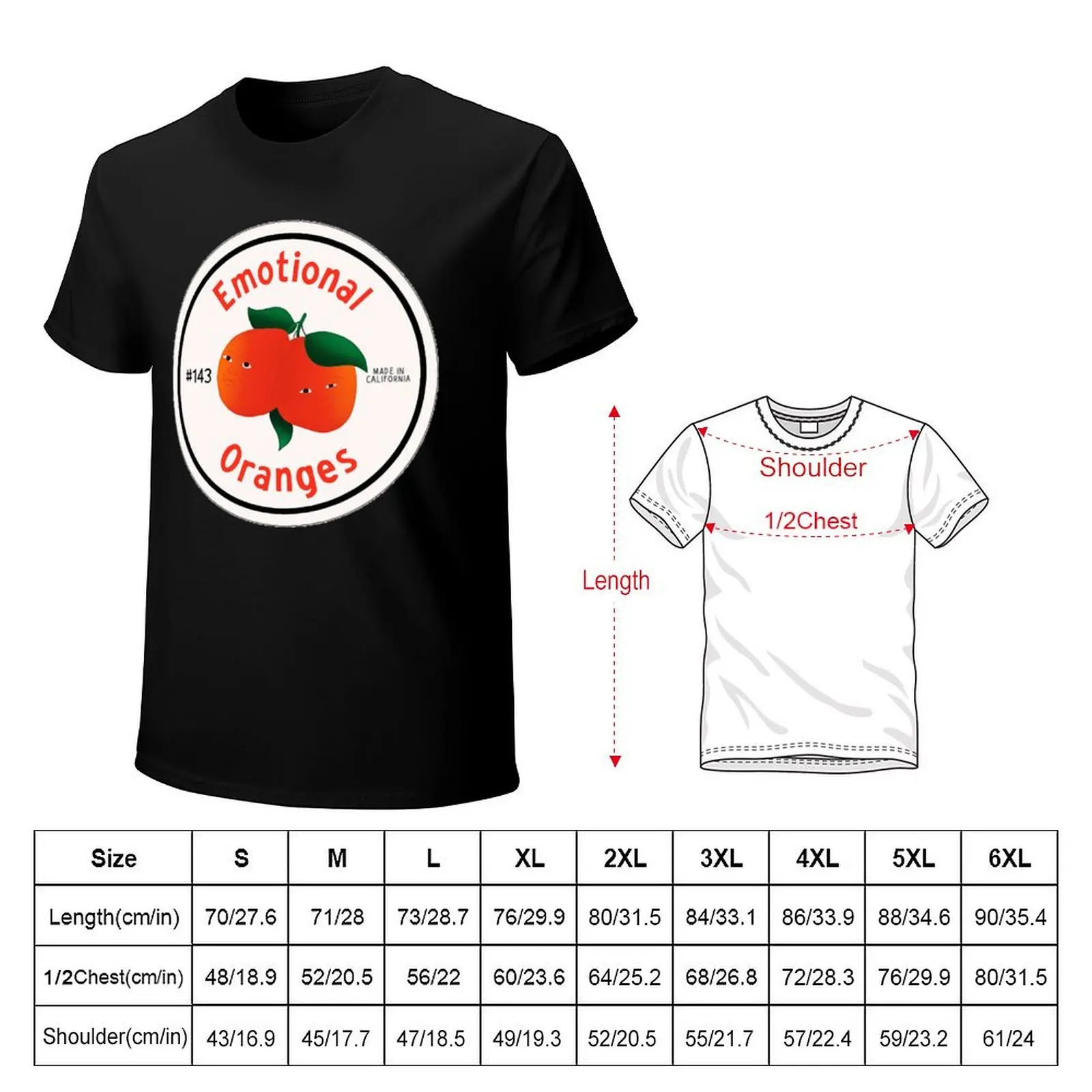 Emotional Oranges T-Shirt Stylish Graphic Short Sleeve Top