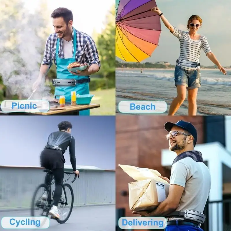 

Перезаряжаемая талия вентилятор 5000 мэх носимый зажим для ремня 3 3 -летний охлаждающий устройство для пляжа и садоводство N58d