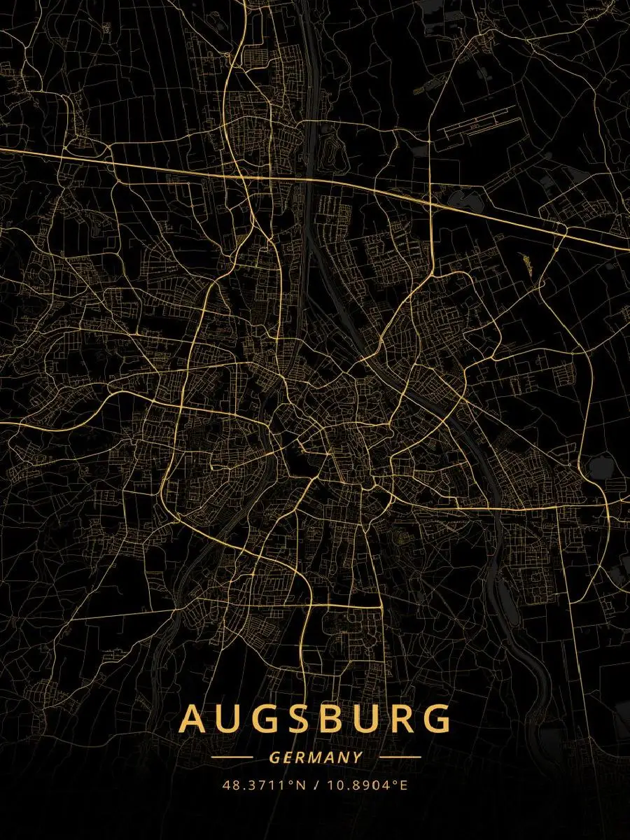 Augsburg Germany Vintage Map Poster Print  Travel  Nature Inspired Wall Decor for Living Room and Office Artistic Cartography Co