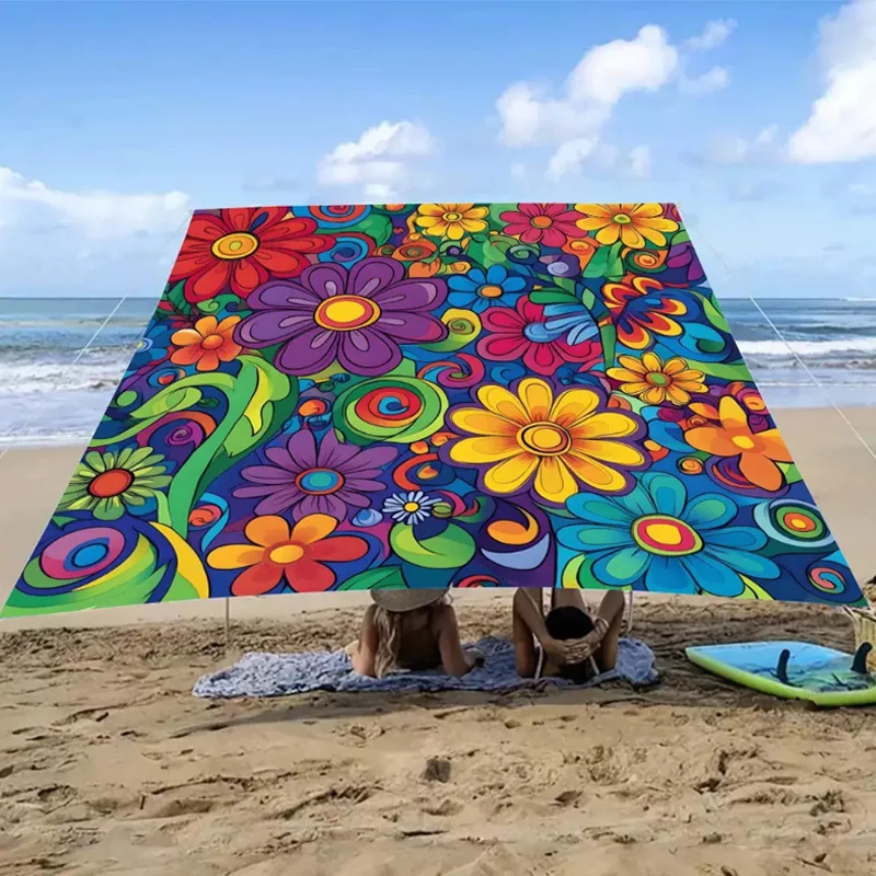 Oxford Waterproof Bohemian Mandala Gradient Thickened Sunshade Sail for Garden Terrace Pool Outdoor