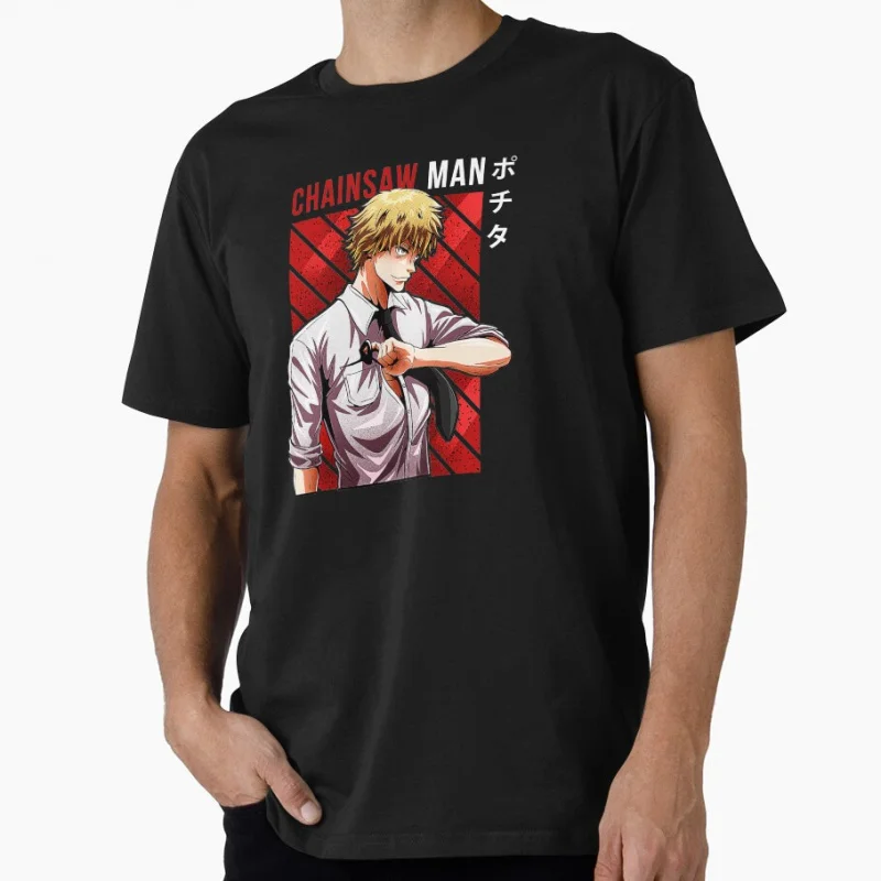 

Denji The Chainsaw Devil Gift T shirt for Anime lover Large size Tops Manga Graphic Print Y2k Clothes Cartoon Tee
