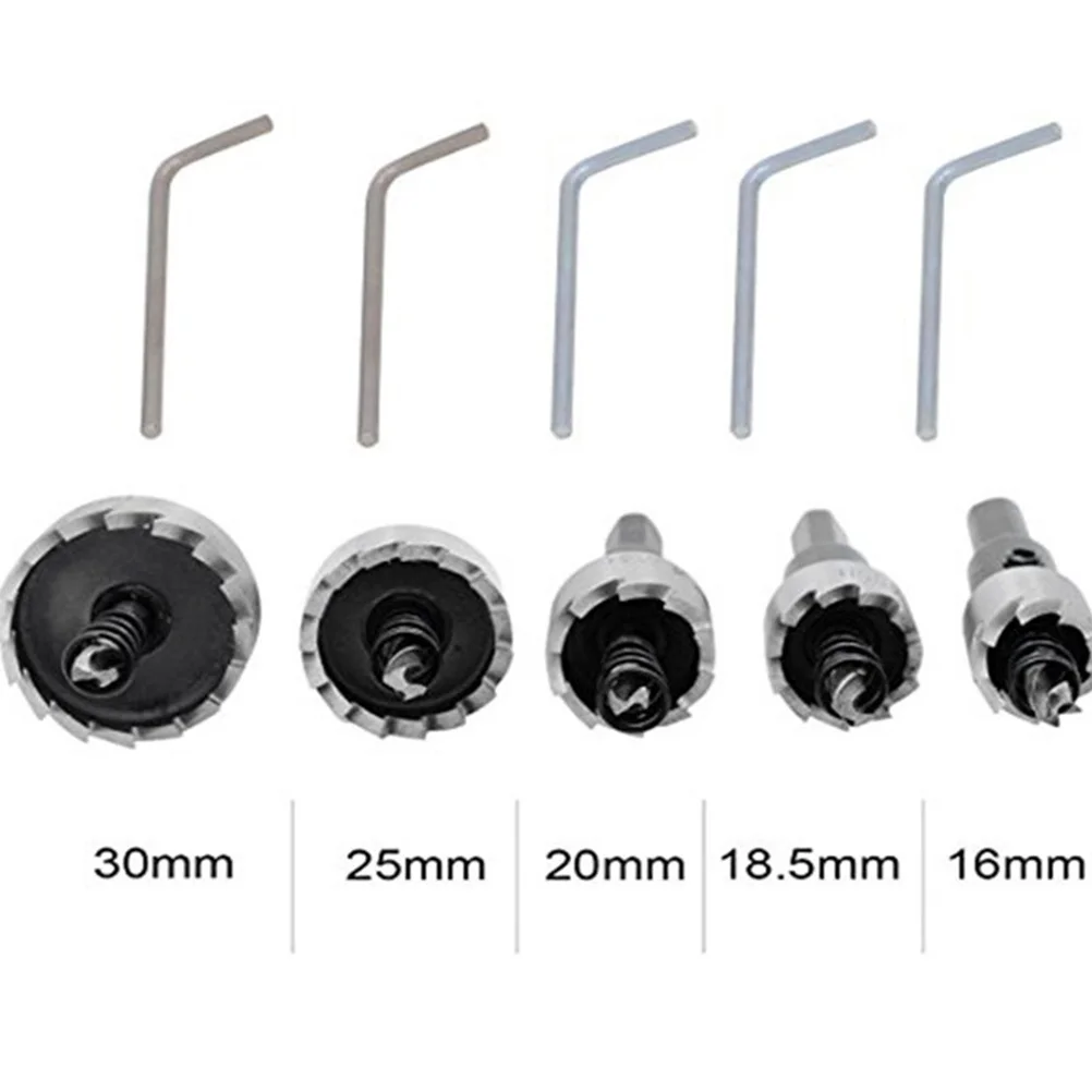 Set di punte da trapano in acciaio ad alta velocità HSS da 5 pezzi 16-30 mm Kit di fori resistenti da 13 pezzi per alluminio ghisa lega di rame fibra di vetro