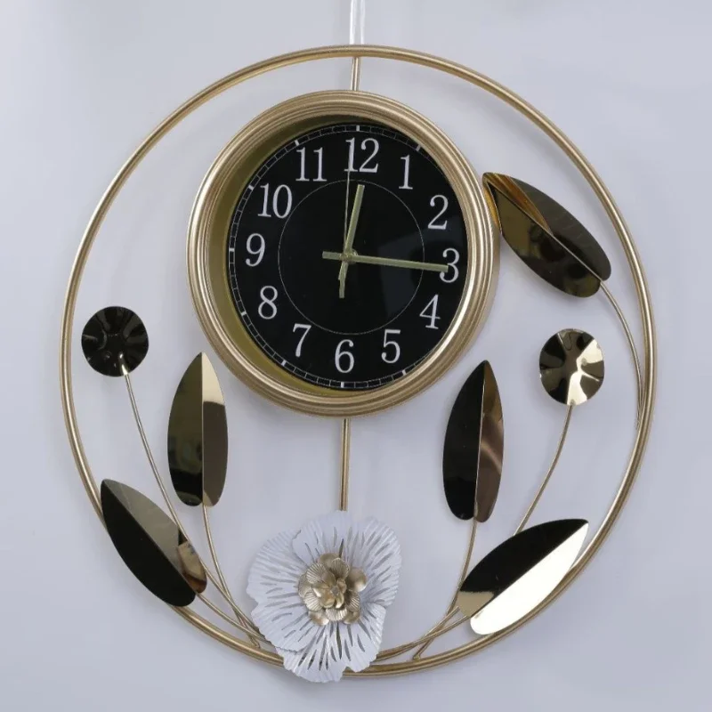 Modern Art Wall Clocks Double Sided Clocks Elegant Metal Home Ornaments Creative Interior Room Dacoration Items Luxury Design