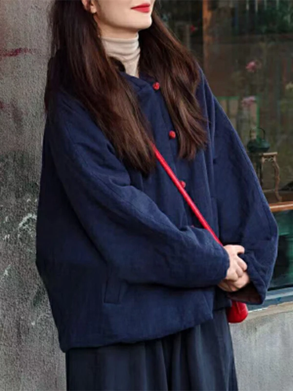 เสื้อแจ็คเก็ตผ้าฝ้ายอุ่นแบบมีฮู้ด คอตั้ง ติดกระดุม สำหรับฤดูหนาว เสื้อคลุมผู้หญิง แบรนด์แฟชั่นเกาหลี ทรงสลิม แขนยาว