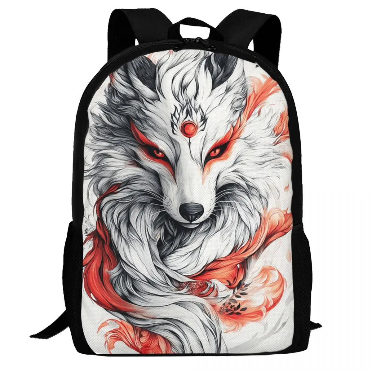 

Japanese Okami Wolf Backpack Daypack Large Capacity Kids BookBag School Bag Shoulder Bags for Men Women