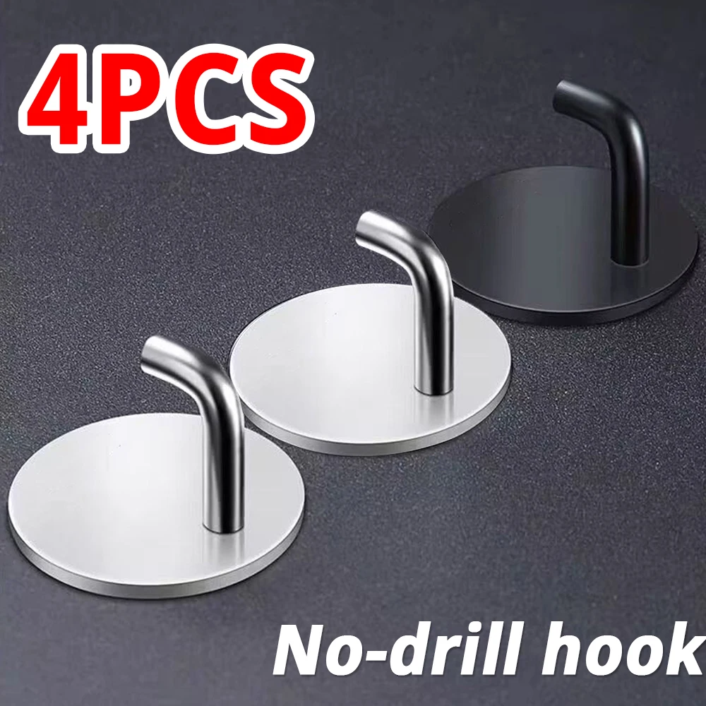 Circle Self-Adhesive Wall Hook Sticker Coat Hook Hanging Towel Rack Clothes Bag Hanger Kitchen Bathroom Door Organizer Rack Hook view 4