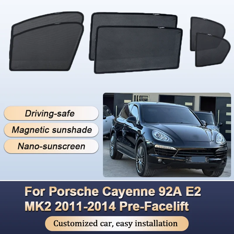 Sun Shades For Porsche Cayenne 92A E2 MK2 2011-2014 Pre-facelift Sunshade Magnetic Privacy Protection Visor Auto Accessories