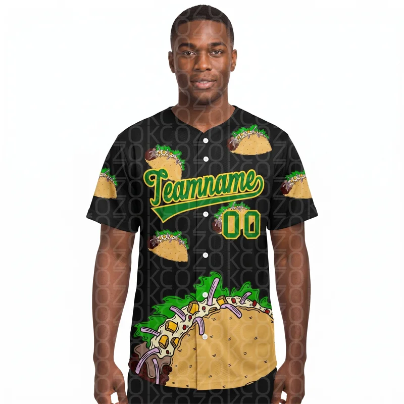 Taco Baseball Jersey Men Women Short Sleeve Shirt 3D Printed Shirt Team Shirts Hip Hop Unisex Tops