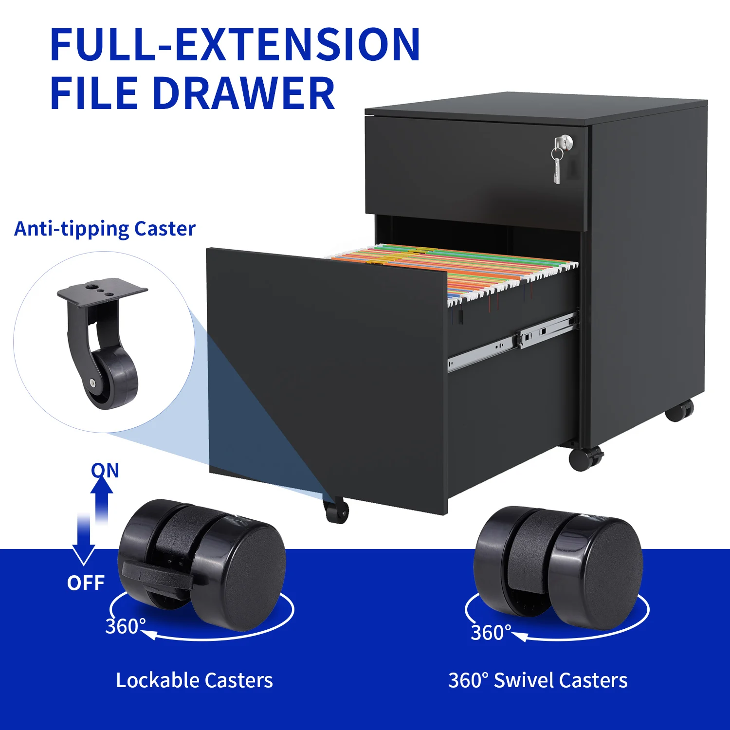 

Steel Mobile File Cabinet With 2 Drawers Lock Steel File Cabinet For Home Office Legal Letter A4 F4 Size 15.35x7.72x21.18 Inch