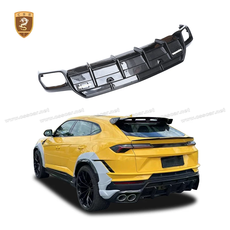 

Спойлер-диффузор из сухого карбона для заднего бампера, аксессуары для автомобилей Lamborghini URUS S 1016 Style, элементы обвеса кузова.