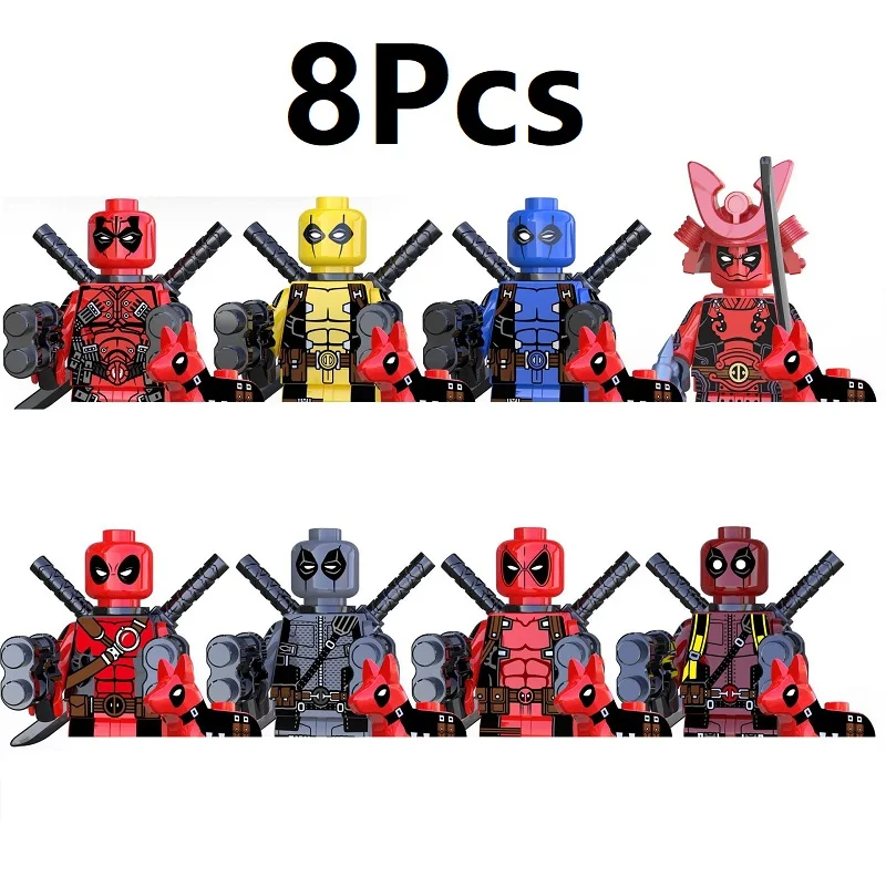 New Chrome Deadpool Building Blocks Mini Action Figure Toys