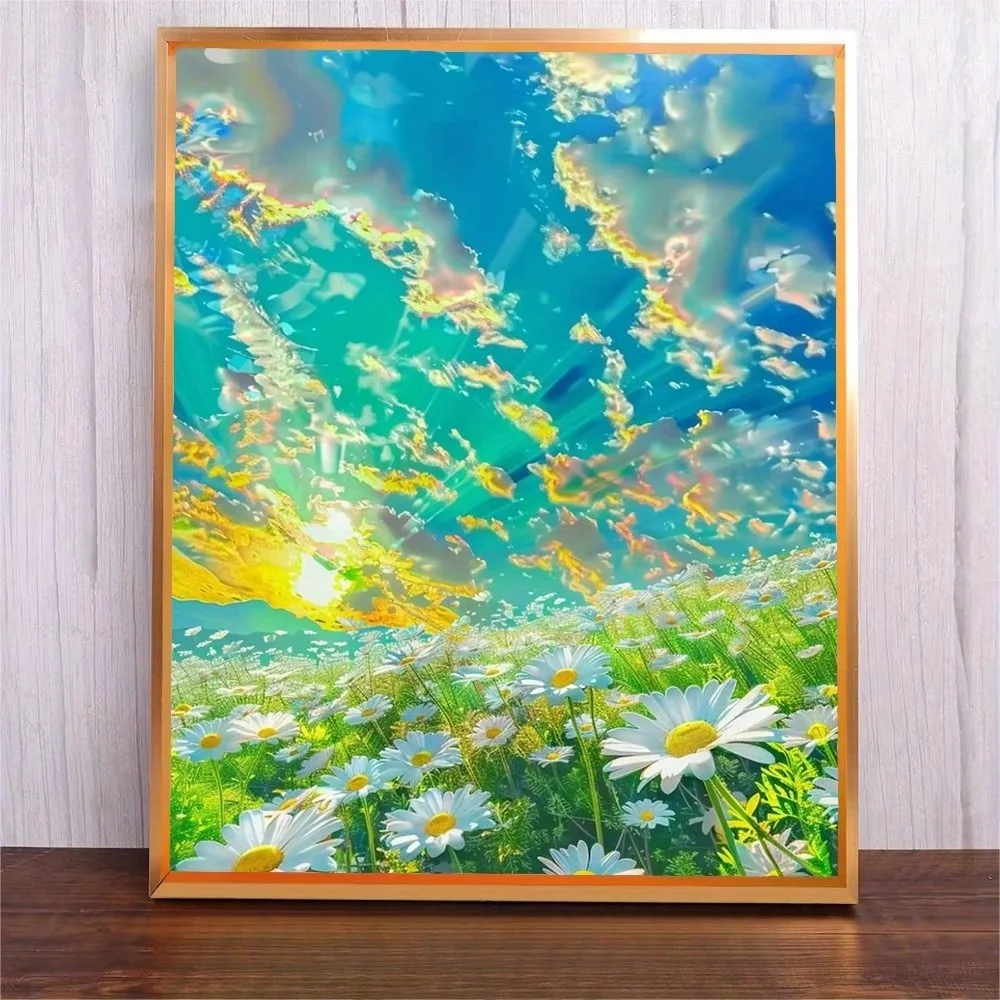 

500/1000/1200/2000PCS Puzzles Flowers Under A Clear Sky Jigsaw Bedroom Living Room Office Modern Home Decoration Gift To Friends