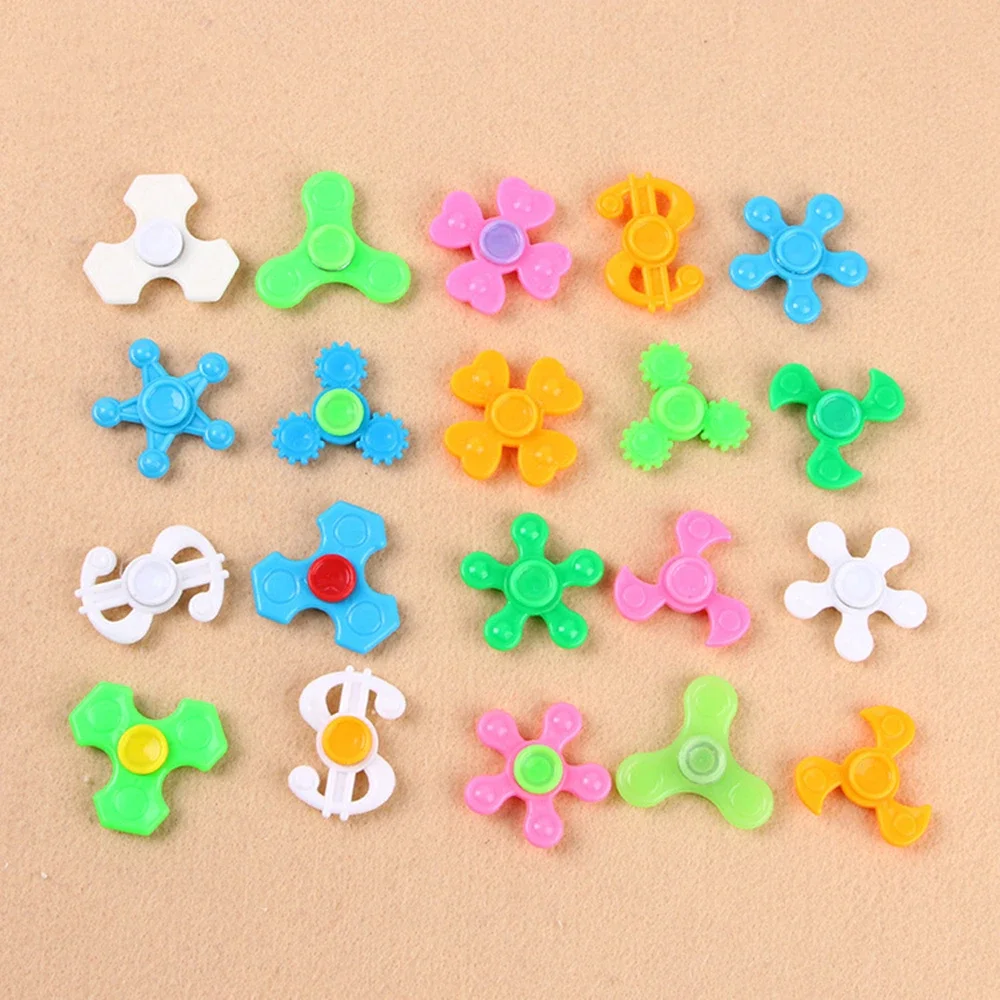 5-20pcs Mini Geometric Fingertip Gyro Plastic Rotation Toys Treat Kids Gifts Birthday Party Favor School Rewards Good Filler