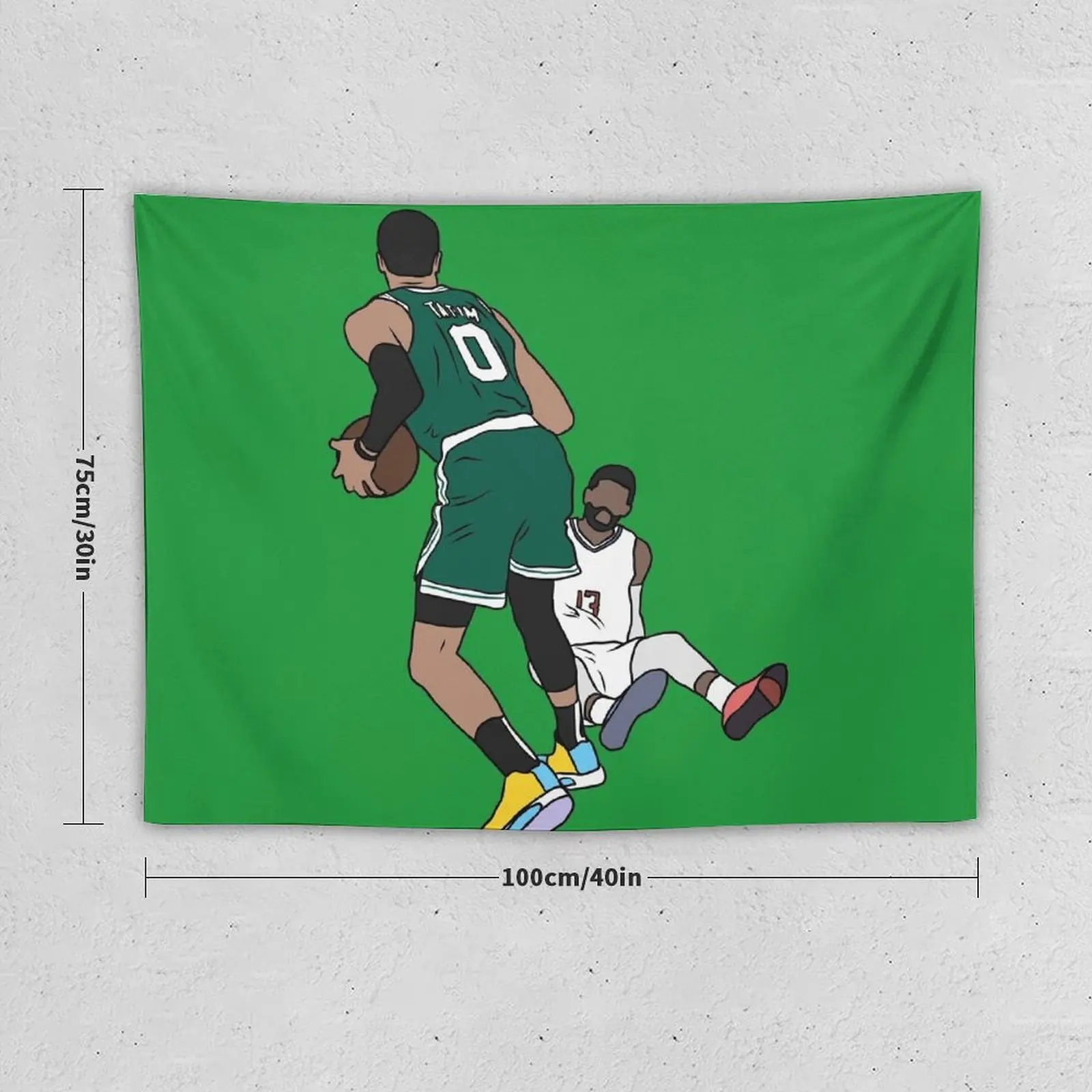 Jayson Tatum Crosses Over Paul George Tapestry Wallpaper Room Decorating Aesthetic Tapestry