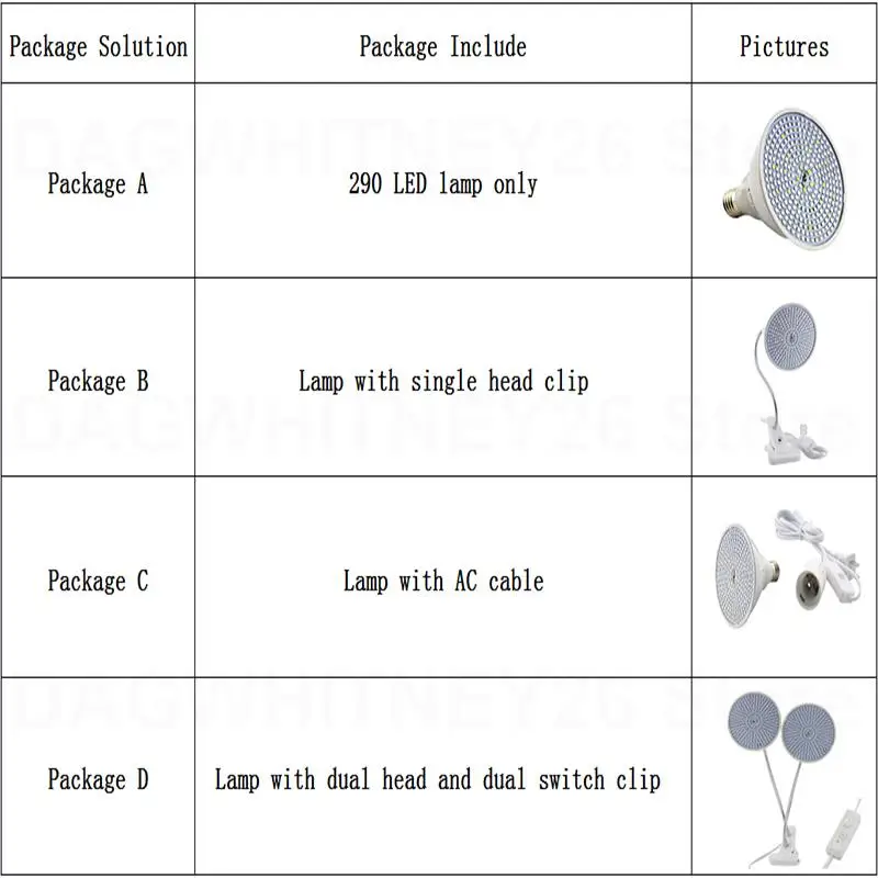 Planta crescer lâmpada luz 290 lâmpadas led espectro completo dupla cabeça plantas flores luzes de cultivo iluminação hidropônica interior u26