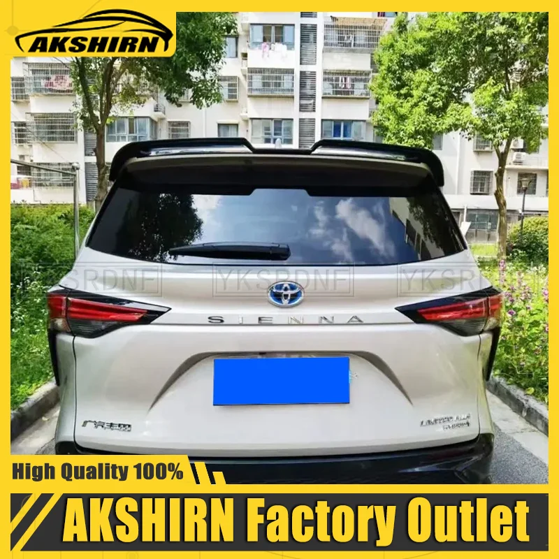 For Toyota Sienna 2021 2022 High Quality ABS Plastic Material Primer Color Trunk Lip Rear Roof Spoiler Body Kit Accessories