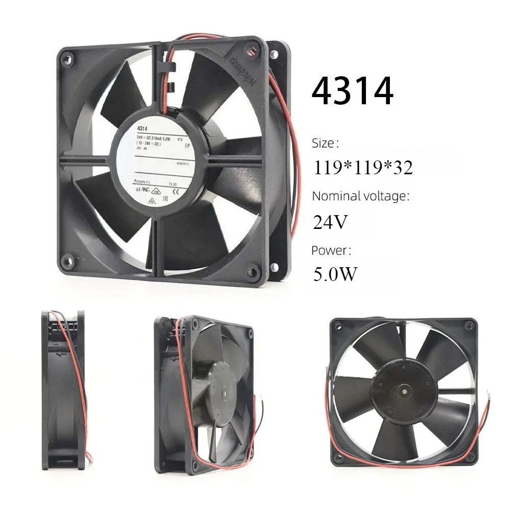 

Brand new FOR Ebm-paps Durable Chassis Cooling Fan DC 24V 5W 210mA 120*120*32MM 4314