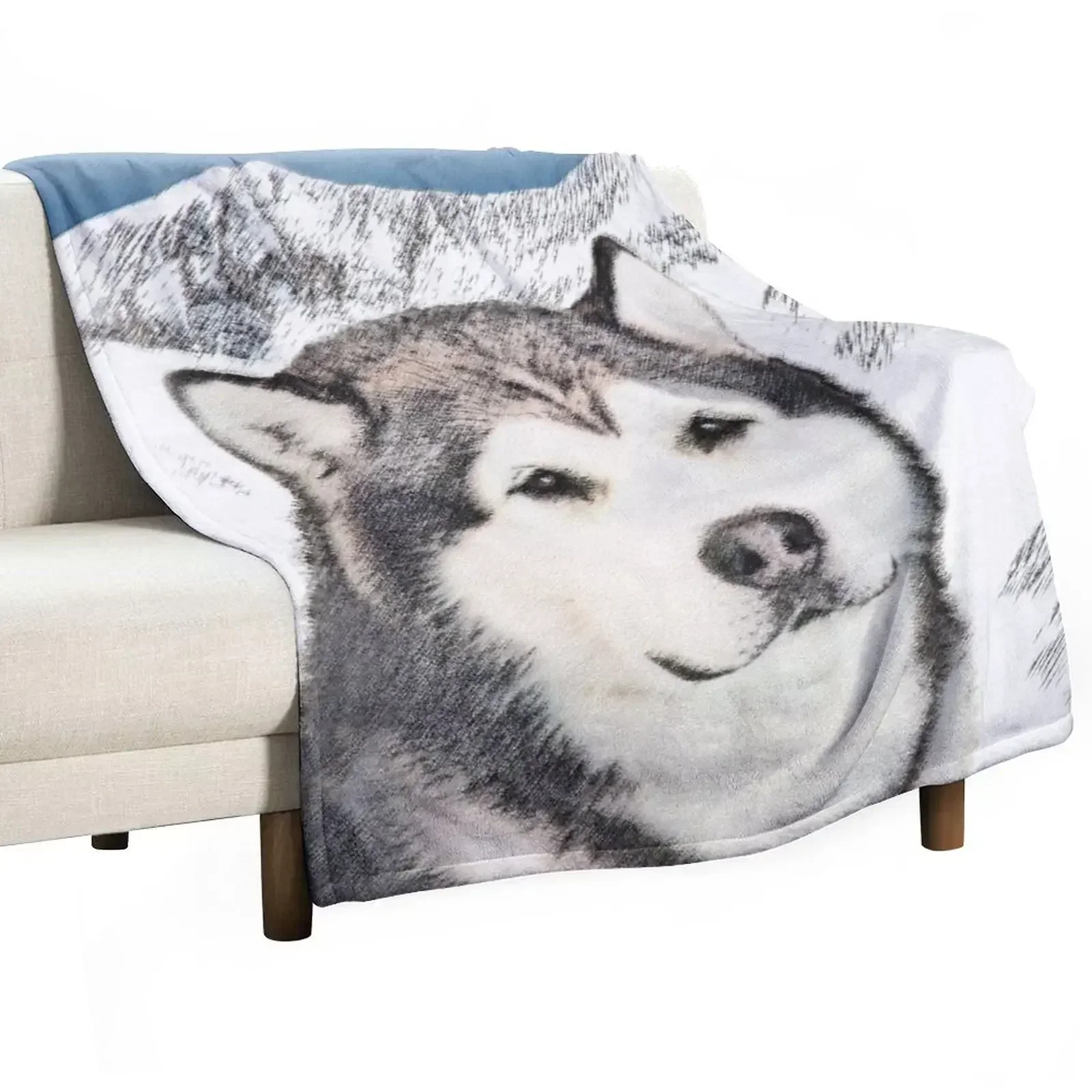 Alaskan Malamute Throw Blanket Blankets For Bed Moving Soft Plush Plaid Flannel Sofas Blankets For Baby Blankets