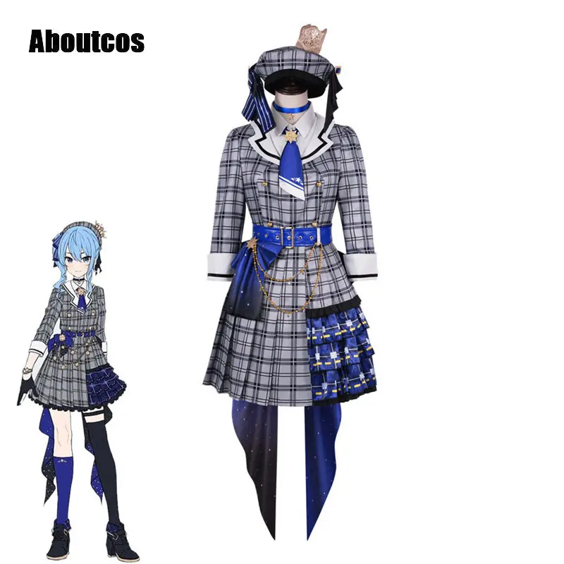 

Aboutcos Anime Youtube Vtuber Hololive Member of Idol Group Hoshimati Suisei Uniform Cosplay Costume Halloween Outfit