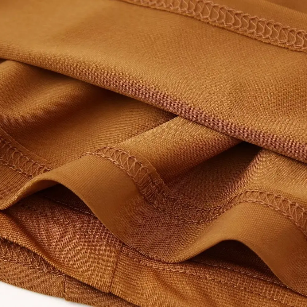 เดรสยาวทรงตรงลำลองเอวสูง แขนยาว ดีไซน์แฟชั่นสไตล์ลม รุ่นใหม่ประจำฤดูใบไม้ร่วงสำหรับผู้หญิง แบรนด์ JNLEAOG