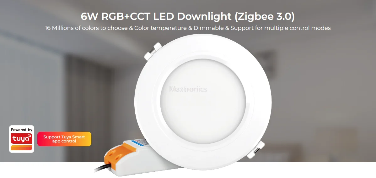 Miboxer Zigbee 3.0 LED Downlight 6W/12W RGB+CCT Ceiling Lamp AC100~240V Through Tuya APP Or Voice Control For Smart Home Lights