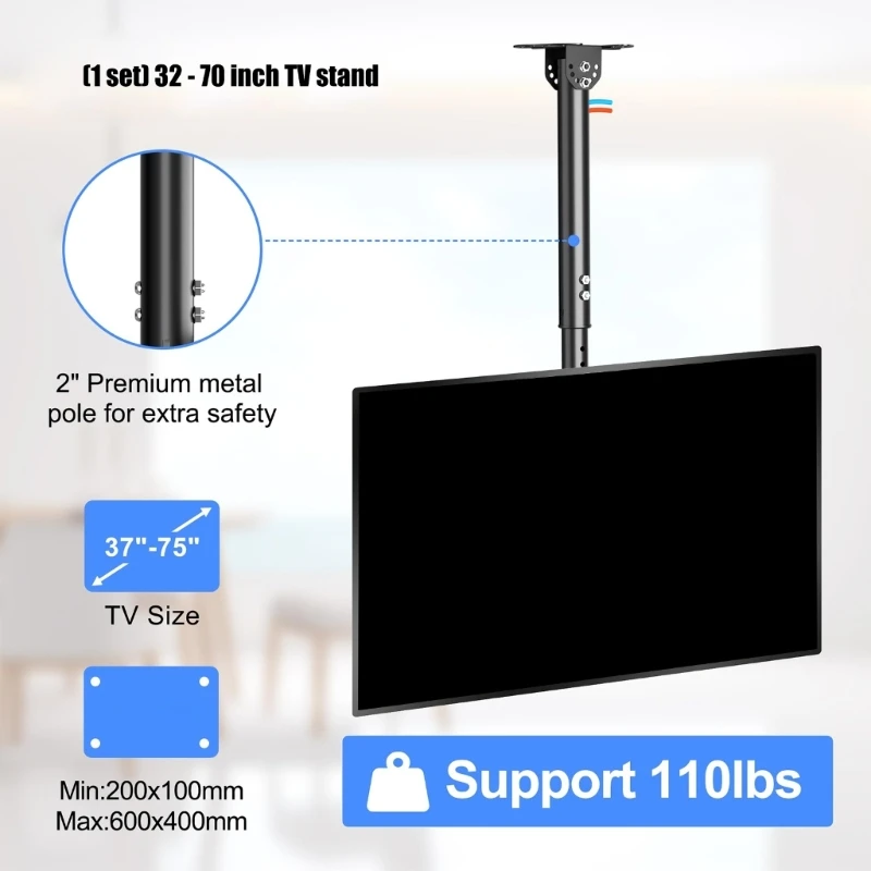 

Universal Wall Mount Bracket For 32 to 70 Inch Screens Heavy Duty Metal Construction Adjustable Tilt Rotation K1KF