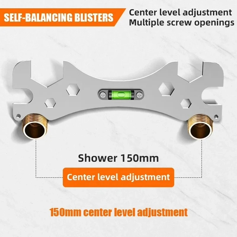 Shower Faucet  Special Wrench Tools with Level Bubble Shower Faucet Installation Bathroom Stainless Steel Level Removal Wrench