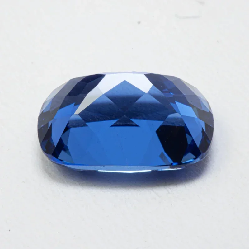 Lab tumbuh safir cahaya biru Royal bentuk bantal persegi panjang dapat dipilih sertifikat AGL VVS1 pesona DIY untuk membuat permata cincin