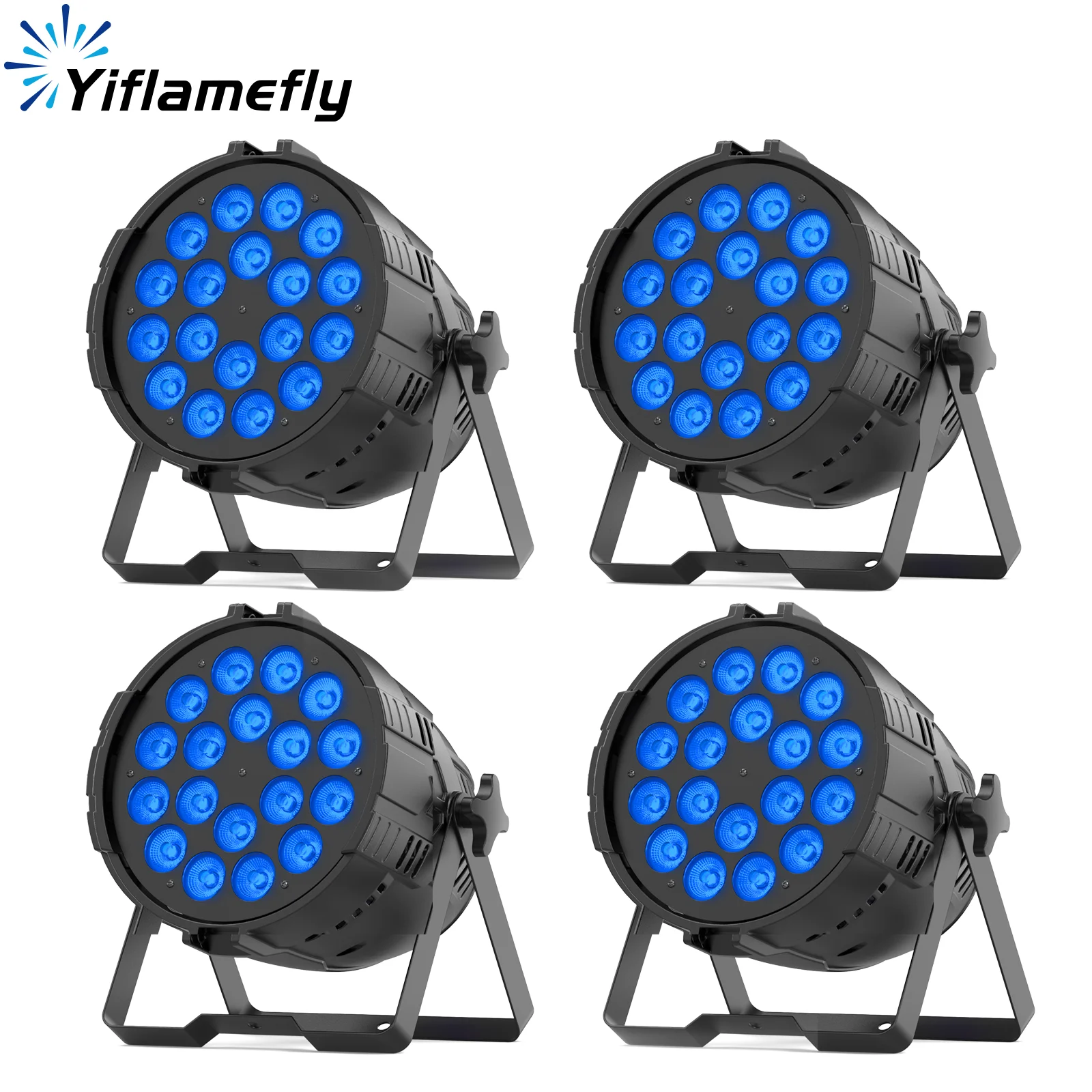 

Yiflamefly 1/2/4Pcs 18X10W RGBL LED Par Lights 8Color Lighting Effects DMX512 Strobe Stage Lights For Wedding Party DJ Disco Bar