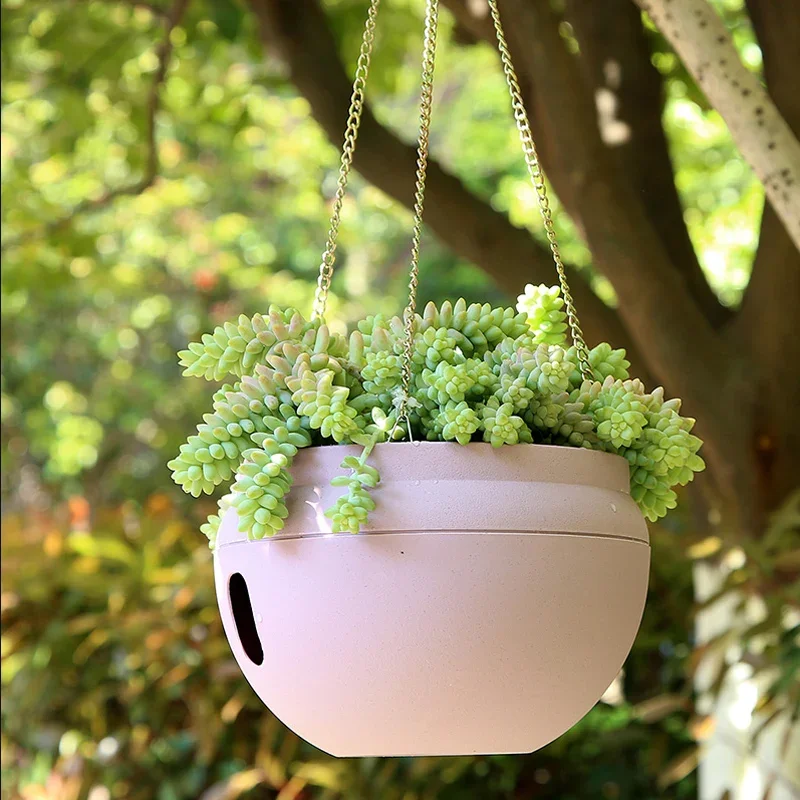 

Succulent hanging orchid plastic hanging flower pot lazy self-priming balcony hanging pot indoor and outdoor dill resin