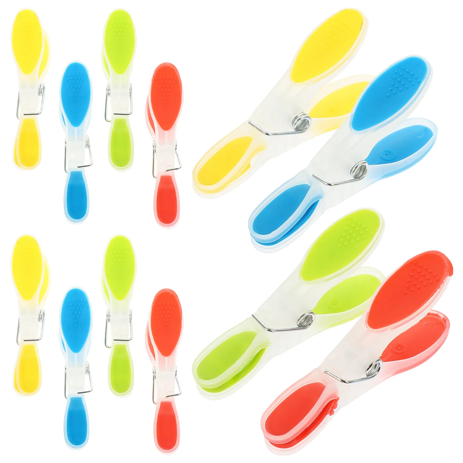 

12pcs Drying Clips Windproof Hangers Clothes Pegs Strong Pinch Quilt Sock Laundry Storage Space Non Slip Sturdy Plastic