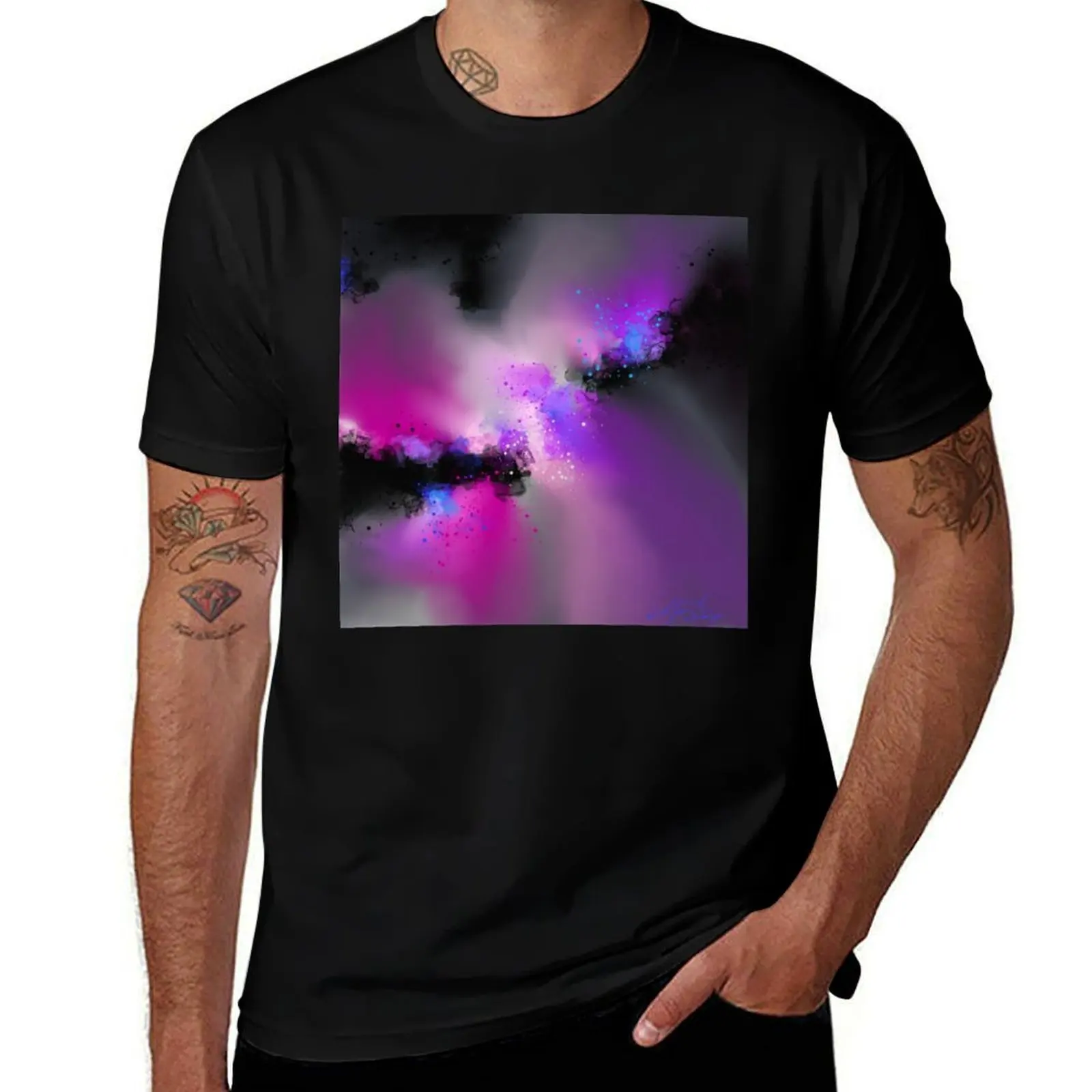 

Mystic Aurora - Purple Pink Blue Abstract T-Shirt T-shirts oversize aesthetic clothes Clothing plain t shirts men