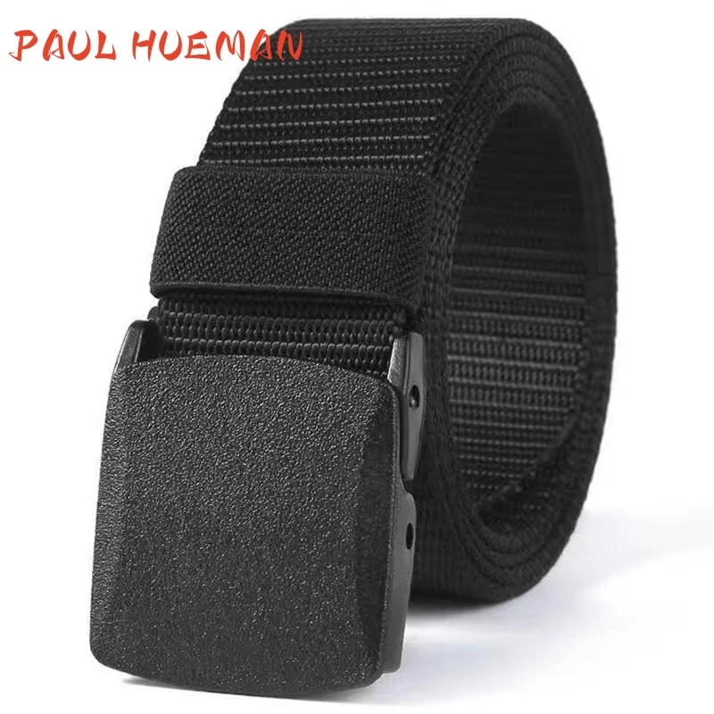 Cinto Militar PAUL HUEMAN com Fivela Automática em Nylon, Cinto Tático Multifuncional para Caça ao Ar Livre, Cinto Masculino de Alta Qualidade