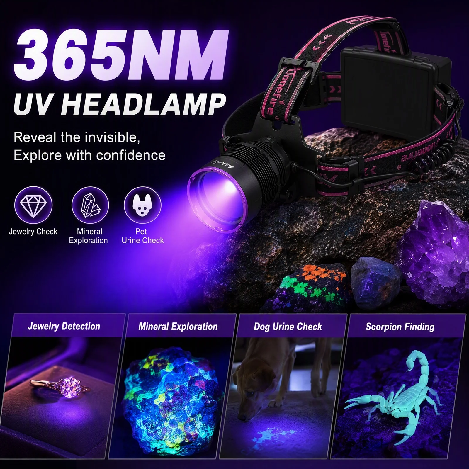 lampe-frontale-uv-30w-365nm-capteur-de-mouvement-lampe-frontale-ultraviolette-violette-lampe-de-chasse-rechargeable-detecteur-d'urine-d'animaux