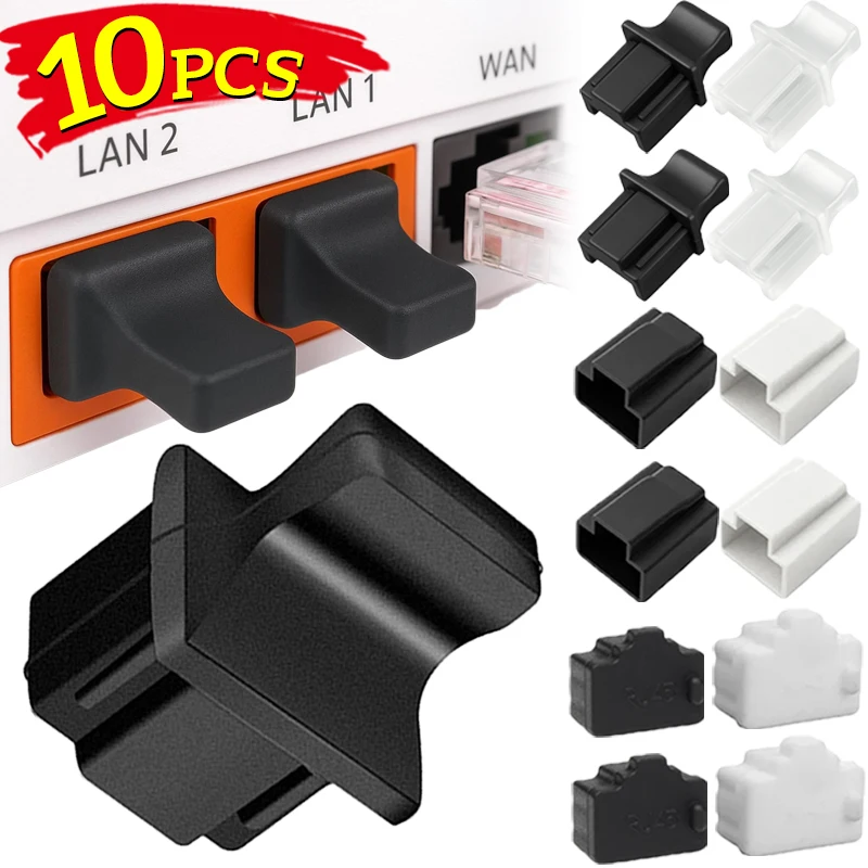 

10 шт. силиконовый разъем RJ45, противопылевая крышка, защитные заглушки, пробки, сетевой порт Rj45, женский/папа, пылезащитная заглушка RJ45, пылезащитные заглушки