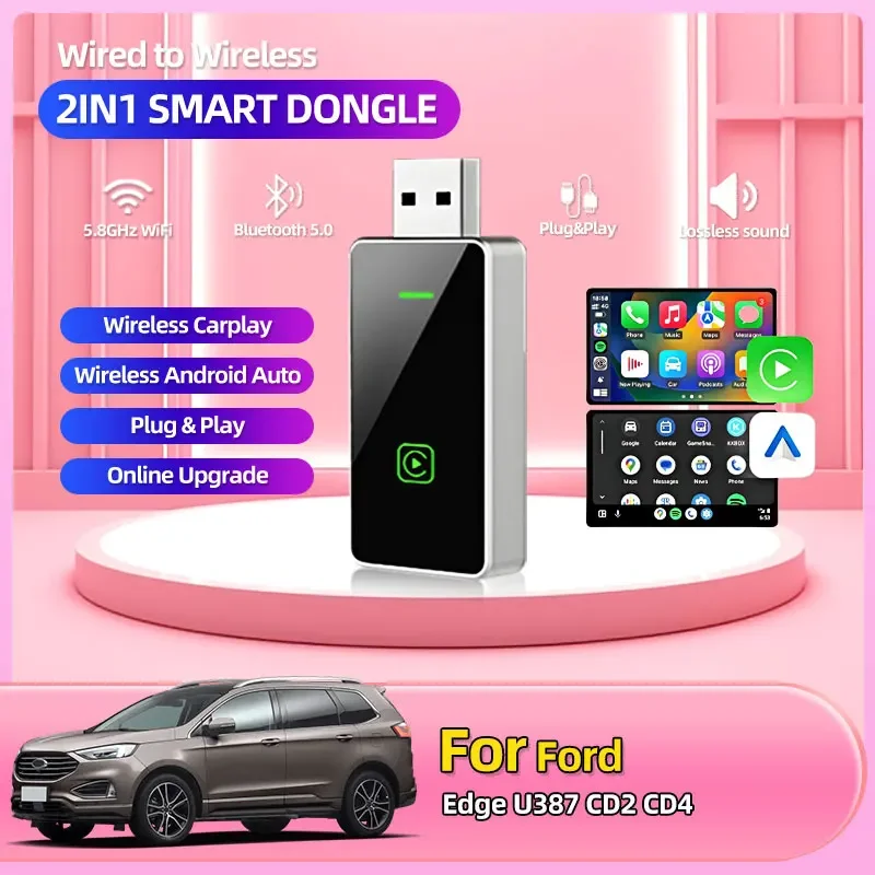 

Новый автомобильный воспроизведение Bluetooth Wi-Fi Быстрое подключение Plug and Play Мини-автомобильный воспроизведение Беспроводной адаптер Автомобильные аксессуары для Ford Edge U387 CD2 CD4